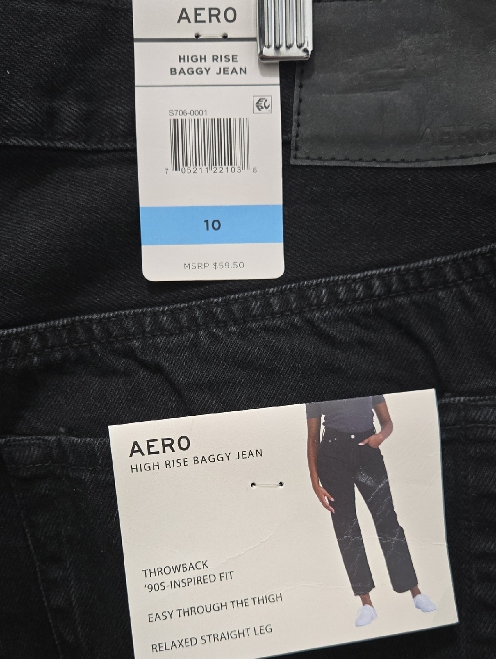 Aéropostale-High-Rise Baggy Jeans - Black